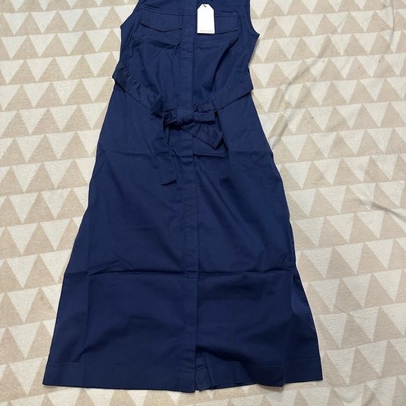 Universal standard denim sleeveless collared button down belted midi dress - Picture 2 of 3